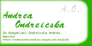 andrea ondreicska business card